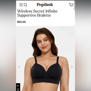 Popilush Wireless Secret Infinite Supportive Bralette - NWT